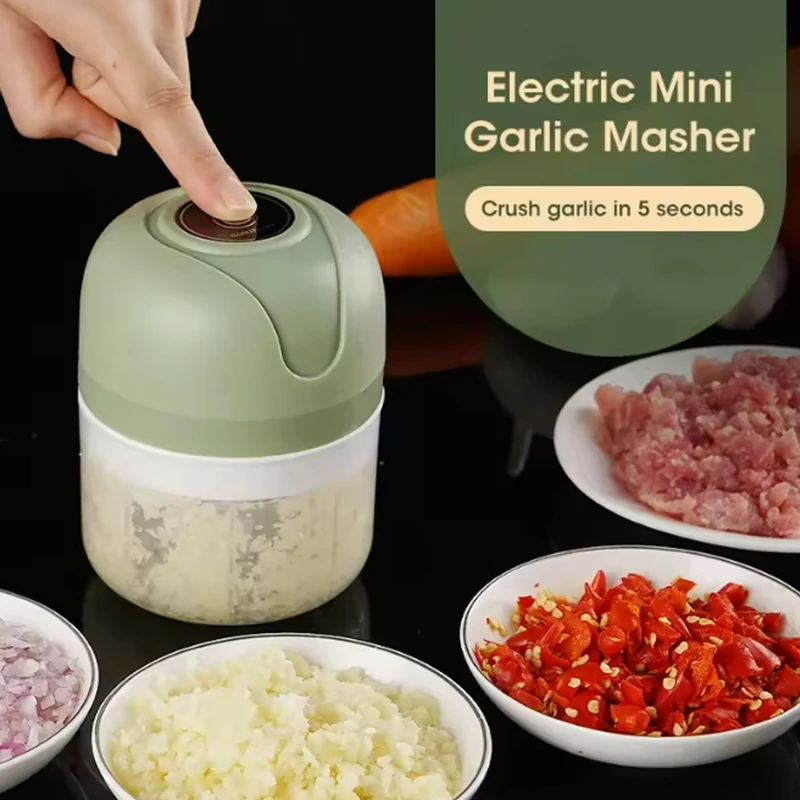 

Электрическая дробилка для чеснока, 100/250 мл, USB портативная мясорубка, измельчитель овощей, кухонный комбайн, кухонные гаджеты