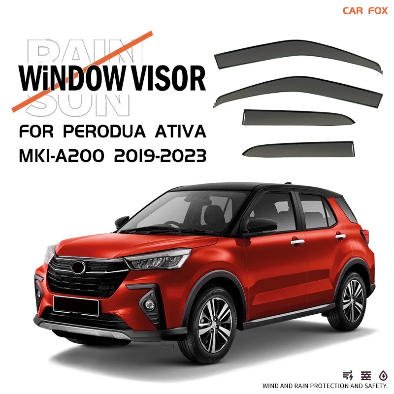 

For Perodua Ativa 2019+ Car Window Visor Awning Shelters Windshield Side Window Rain Sun Shade Auto Accessories Car Styling