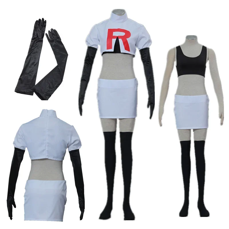 Anime gra Cosplay Rockets Team Rocket Jessie Vrouwen Kleding przebranie na karnawał dla kobiet