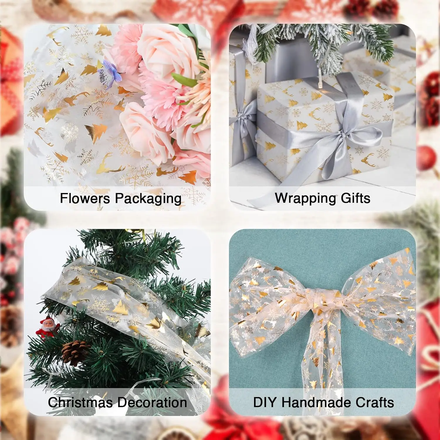 عداء طاولة البرنز لعيد الميلاد ، ندفة الثلج الذهبية والغزلان وزخارف شجرة عيد الميلاد ، ديكور الطاولة للمنزل ، حفلة تناول الطعام