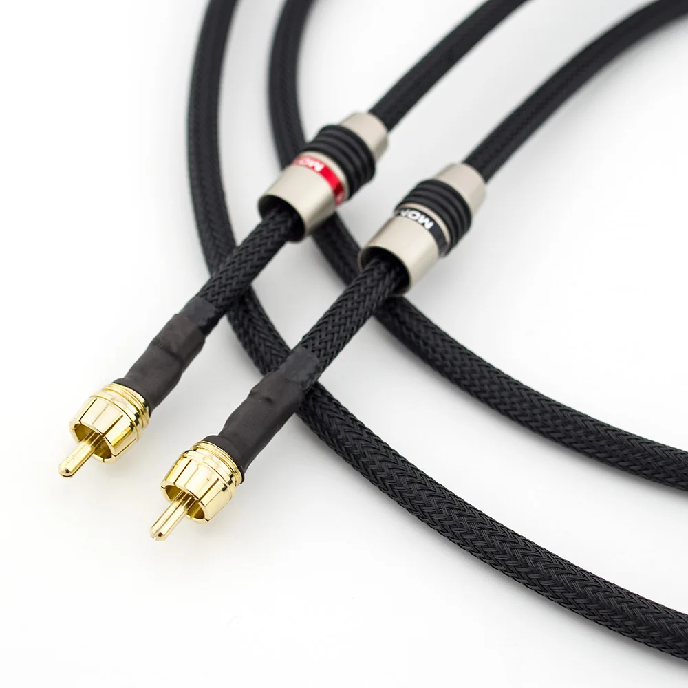 Hifi Audio OFC RCA Audio Interconnect Cable Hi End RCA To RCA Extension Cable with Gold Plated RCA Connector Plug High-quality