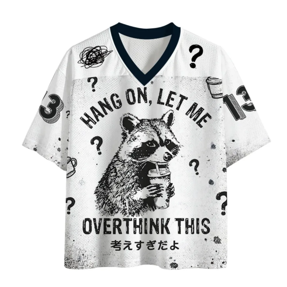 RetroFun Squirrel3D Print Sport Quickdry Breatha Men V-neck Tshirt Outdoor Street Casual Fashion Harajuku Y2K Parent-child Cloth