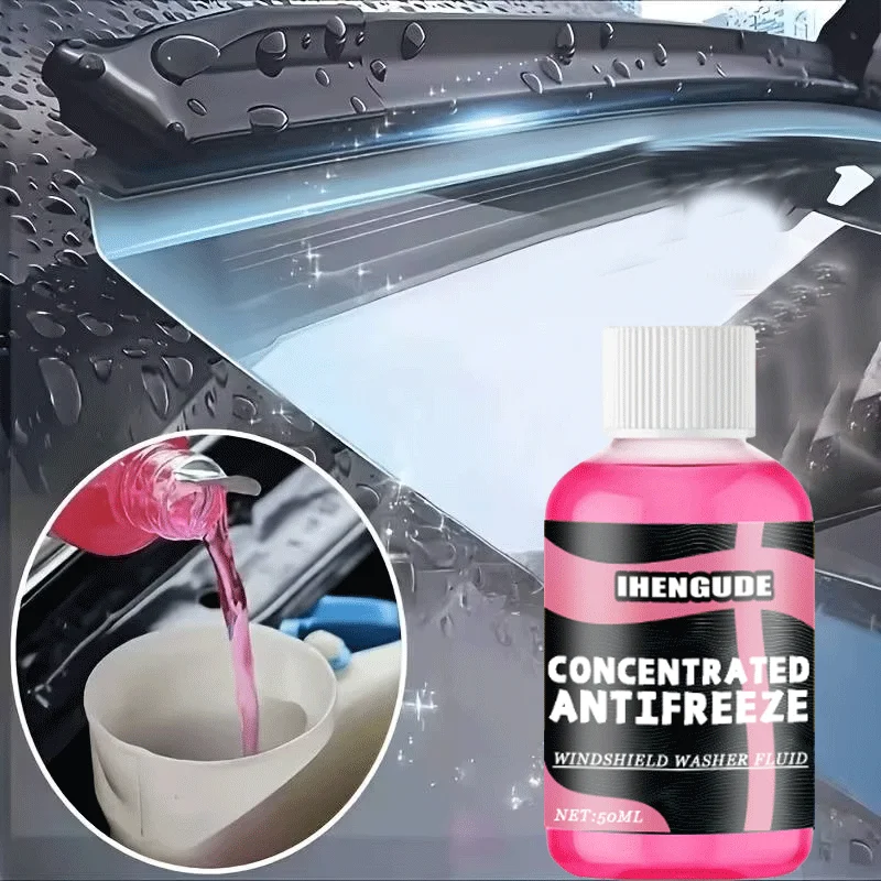 50ml Concentrated Car Windshield Washer Fluid, Universal Auto Glass Cleaner for Oil Film, Grime and Stubborn Stains Cleaning