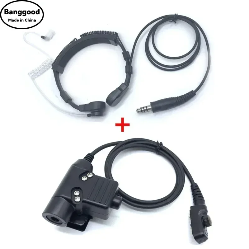 

Гарнитура с виброакустическим микрофоном и трубкой для рации + тактический PTT Z Tactical U-94/A U94 для радиостанций Hytera HYT PD702 PD700 PD700G PD780 PD780G PD780GM