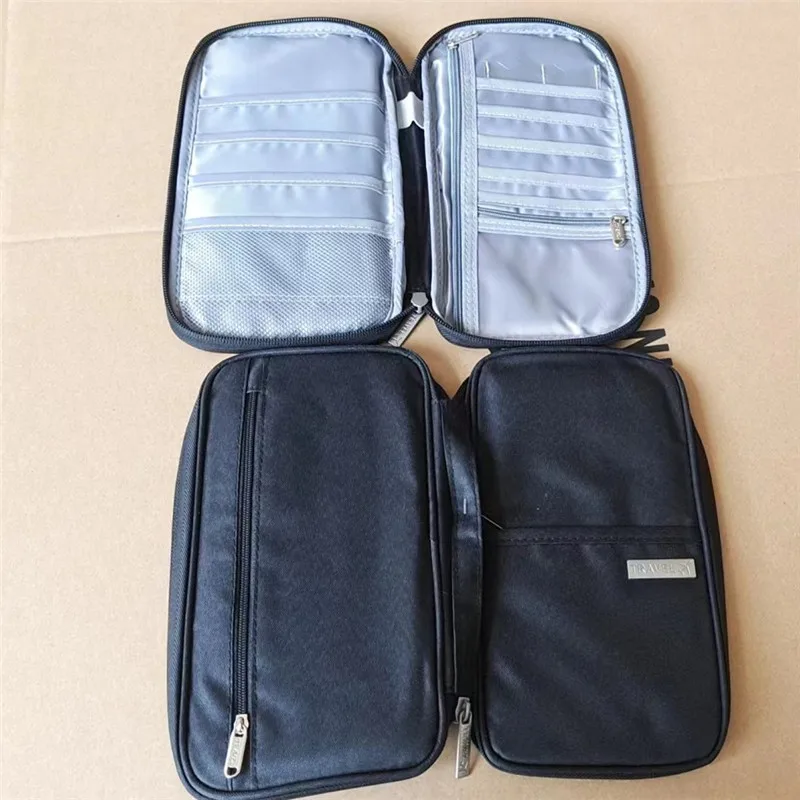 2pcs set New Multi-Function Waterproof Travel Passport Holder Cover Case black Bags Family Document Organizer Travel Accessories