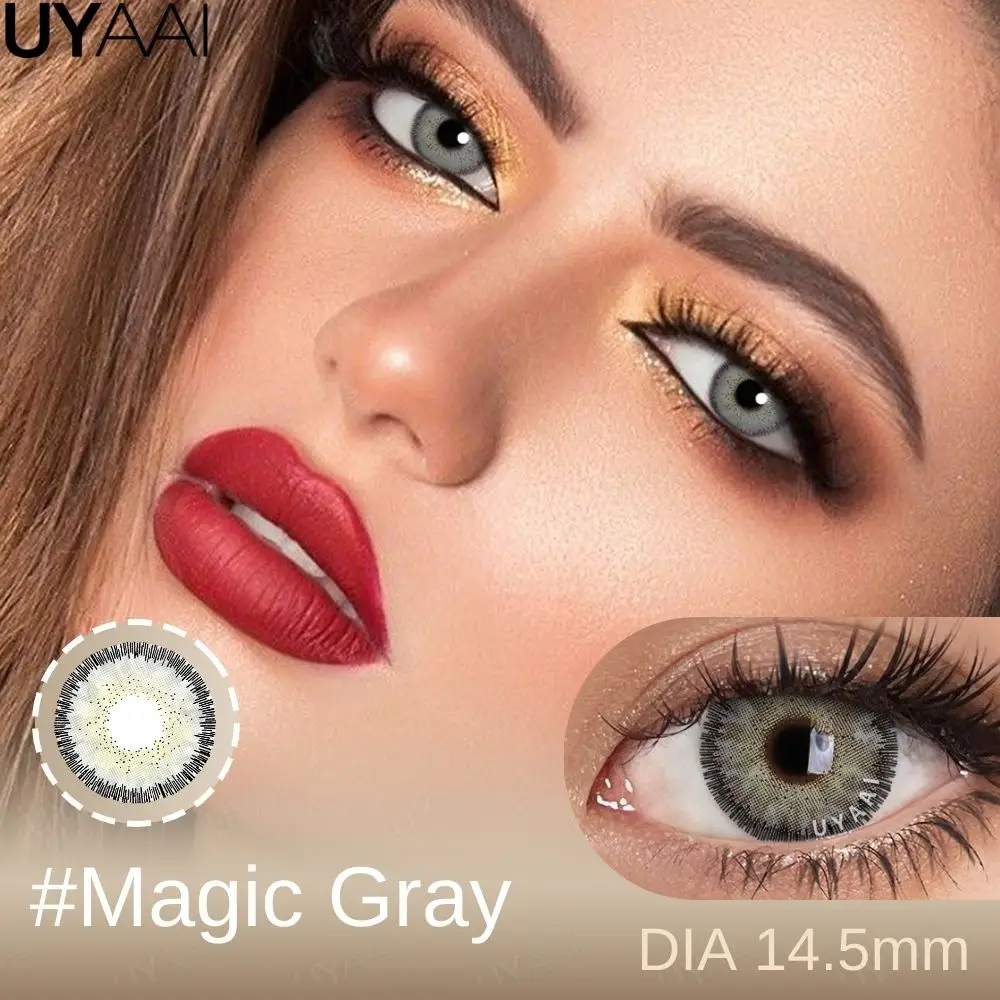 UYAAI NEUE Kontaktlinsen Beauty Blaue Augen Farblinsen Große Augen Natürliche Braune Linsen Kosmetik Graue Augenlinsen Make-up Grüne Schönheit – Detail 28