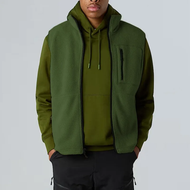 Vest Spring, Autumn and Winter New Casual Pocket Sports Outdoor Stand Collar Cardigan Jacket