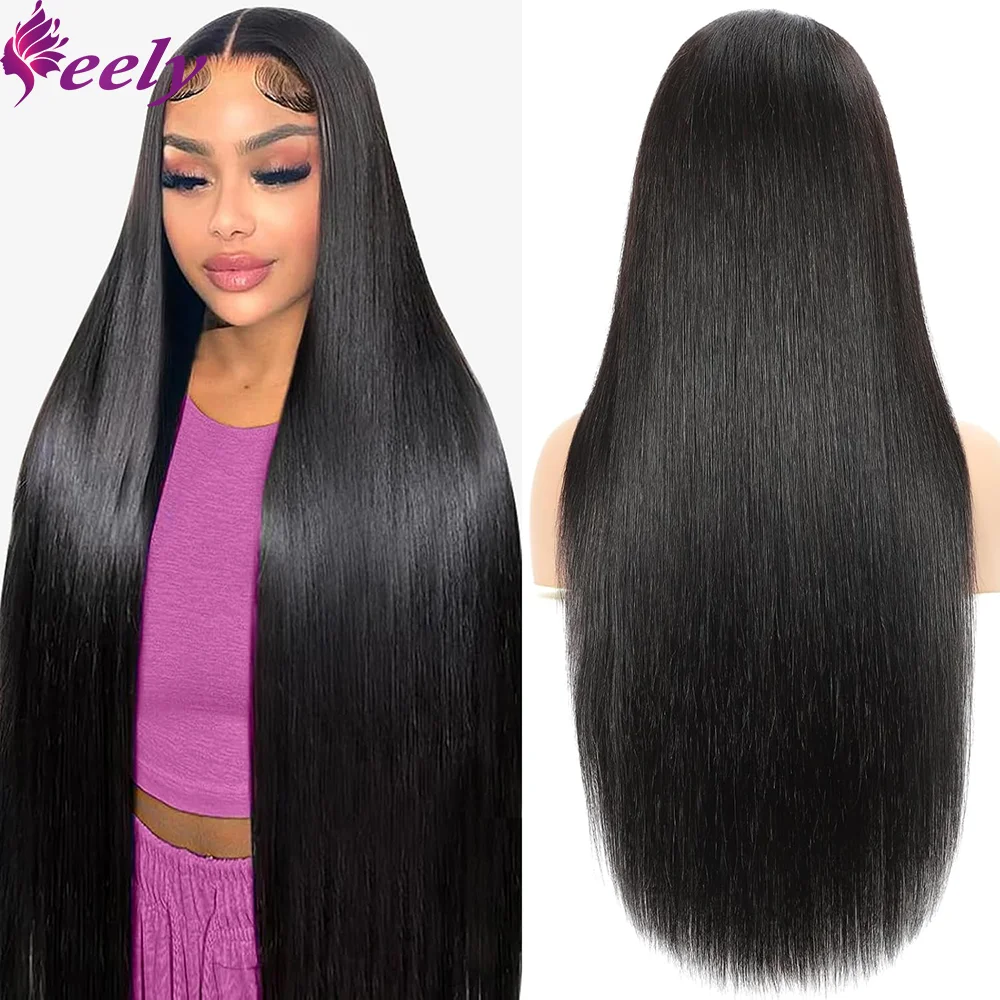 

30 Inch Wear and Go 5x5 Glueless Wigs Human Hair Pre Plucked Pre Cut Straight 13x4 Lace Frontal Wig Human Hair For Black Women