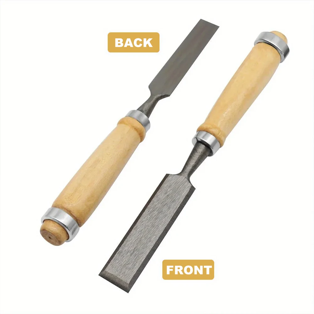 KATWAY 4 قطع إزميل خشب مع مقابض مريحة من خشب الزان 8/12/16/20 مم - أدوات نحت الخشب المريحة أدوات مساعدة ذاتية الصنع HH-AA142 #5