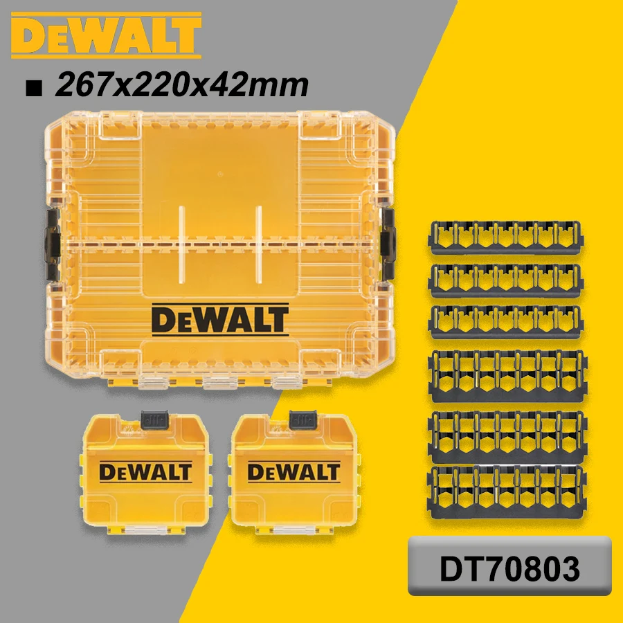 

DEWALT Original Large Tough Case Screwdriver Bit Parts Storage Box Power Tool Accessories 3PCS 26.7x22x4.2mm DT70803-QZ