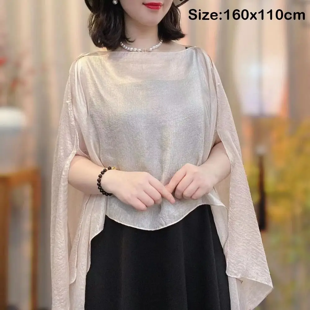 Pure Color Chiffon Shawls for Evening Dresses Women Wedding Evening Party Capes Scarves Summer Beach Towel Sunscreen Shawl image 6
