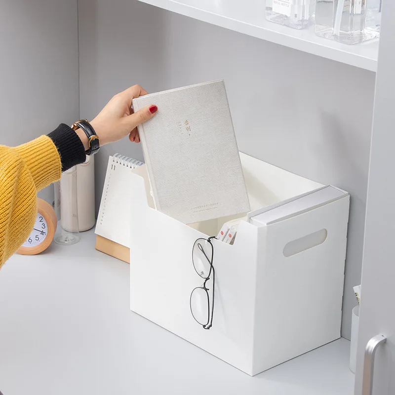 Desktop Book Storage Box Plastic Folding Folder Student Dormitory Office Stationery Miscellaneous Organizer