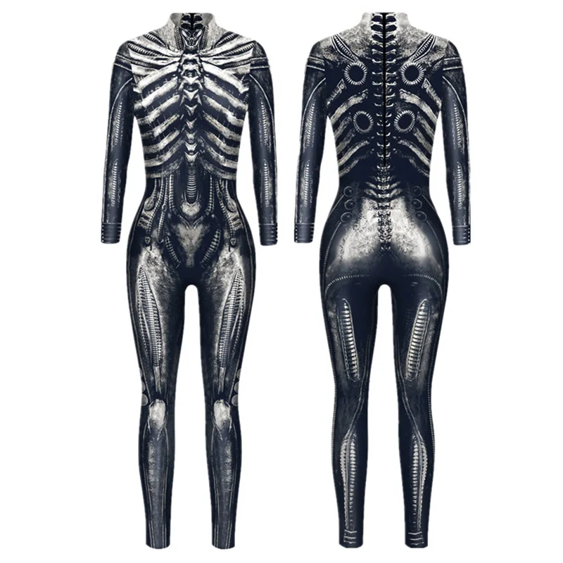 

Women Men Steampunk Art Line Jumpsuit 3D Printing Elastic Bodysuit Skinny Halloween Party Cosplay Costumes Fancy Outfit 2025