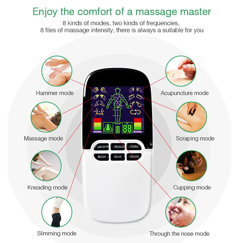 EMS Tens Unit Pulse Massage Nose Rhinitis Sinusitis Congestion Relief Portable Electric Low Frequency Household Massager Machine