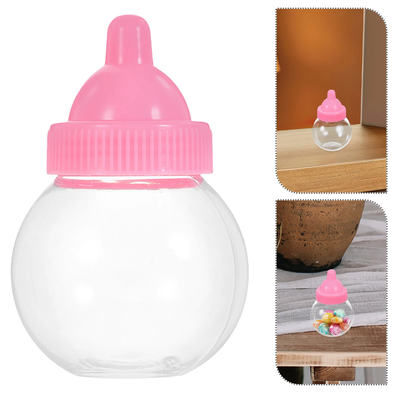 

20Pcs Ball Shaped Candy Storage Box Creative Cartoon Plastic Candy Organizer Lid Perfect for Party Baby Shower Treat Keeper