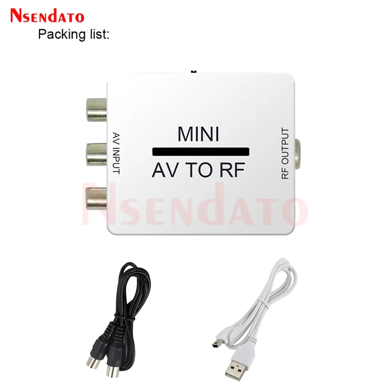 Mini HD Video Converter Box RCA AV CVSB to RF Video Adapter Converter Support RF 67.25Mhz 61.25Mhz AV To RF Scaler TV Switcher