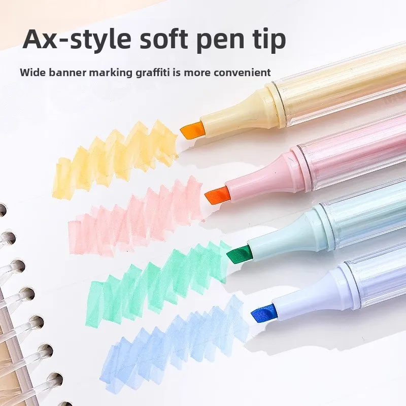 Kawaii قلم تحديد للملاحظة لطيف ألوان الباستيل القرطاسية أقلام خطاط (ماركر) الطلاب المجلات اللوازم المدرسية هدية فكرة