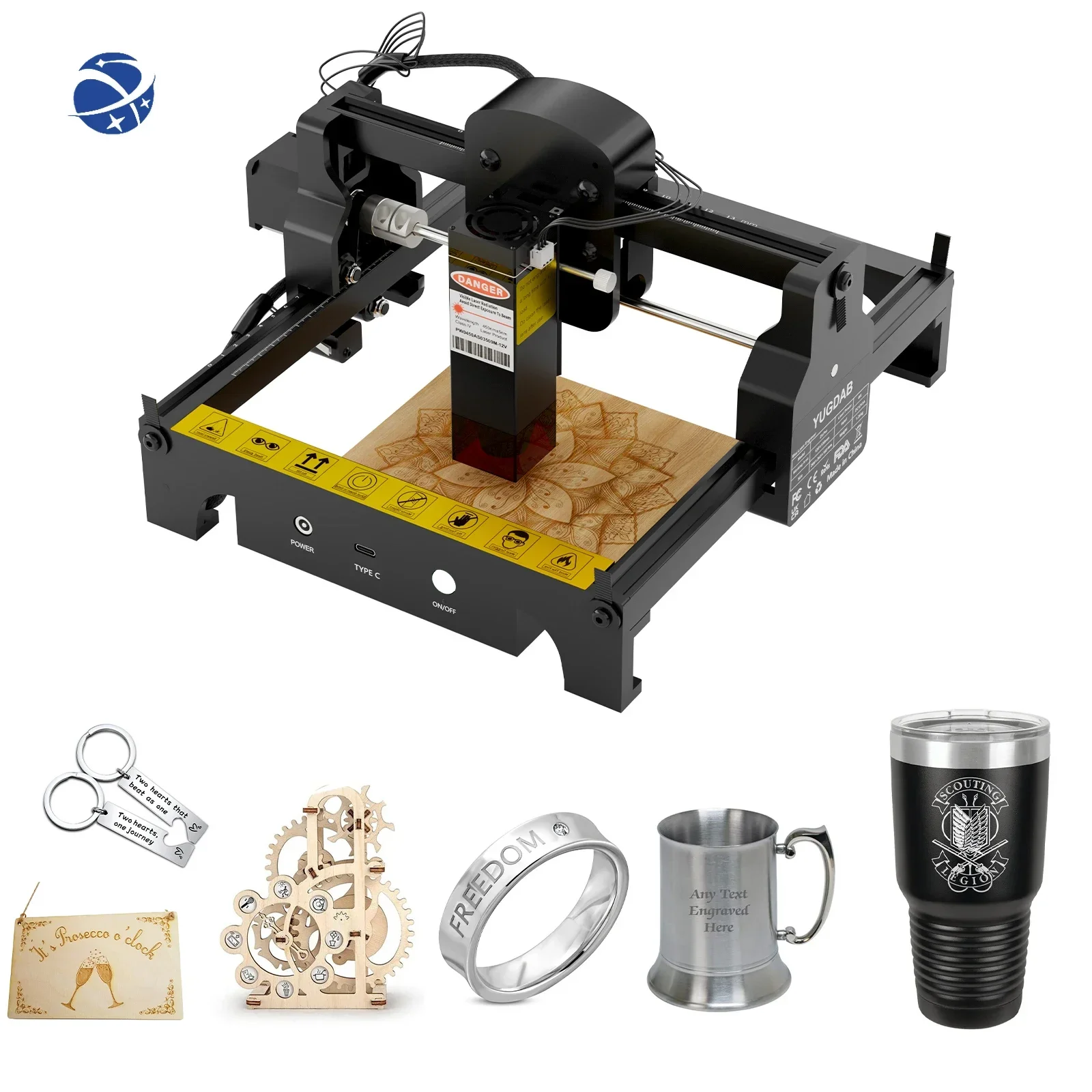 Mini Diode Laser Engraving Machine Pulsed Operation for Home Use Easy to Operate Leather Wood Supports AI DXF/PLT Formats