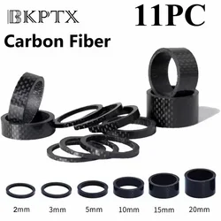 BKPTX 11PCS Bicycle Carbon Fiber Spacer 2/3/5/10/15/20mm MTB Headset Washer 28.6mm Fork Tube Spacer Mountain Bike Accessories