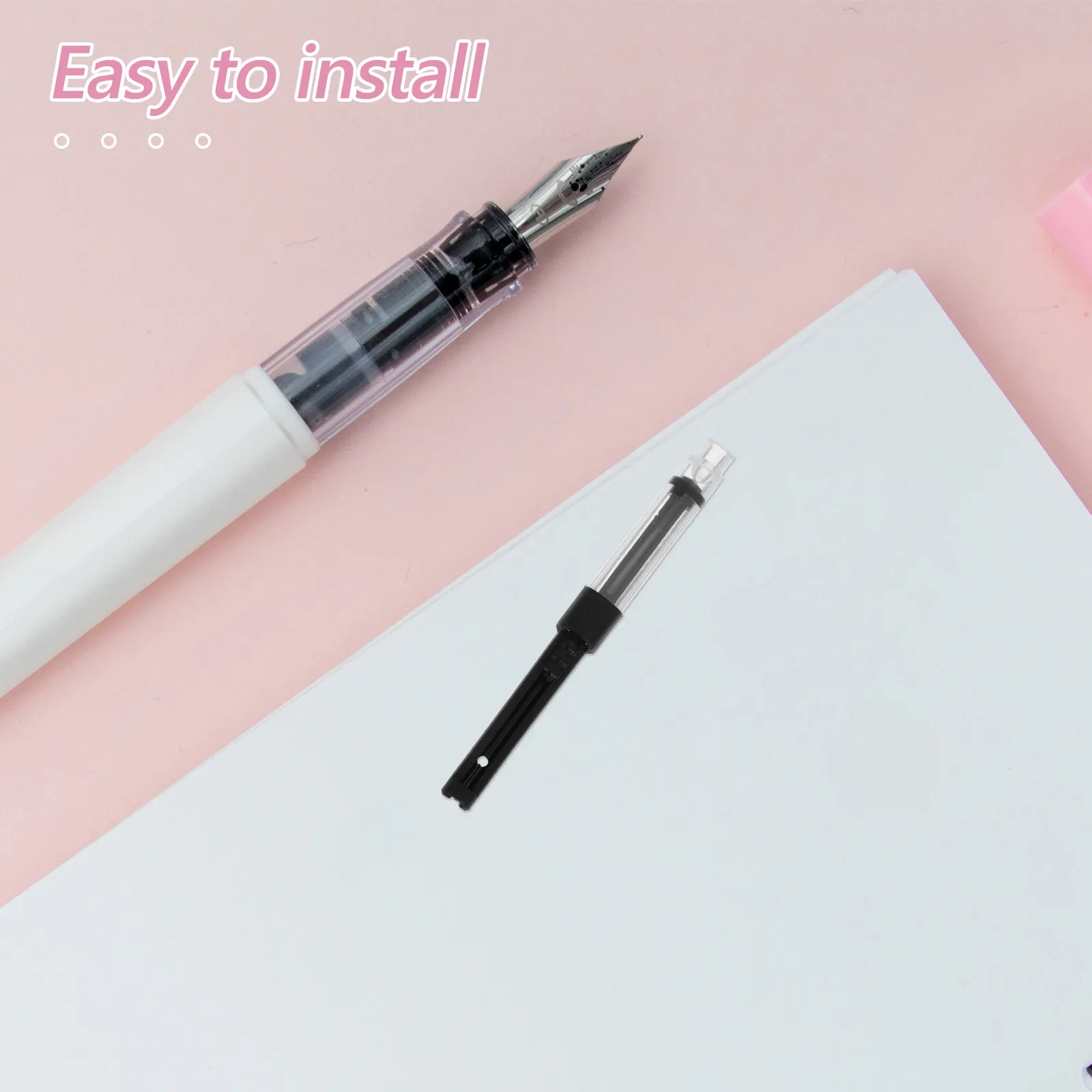 

50 шт. пластиковых пустых картриджей-конвертеров для перьевых ручек, многоразовые контейнеры для чернил 3,4 мм, аксессуары для ремонта и замены перьевых ручек