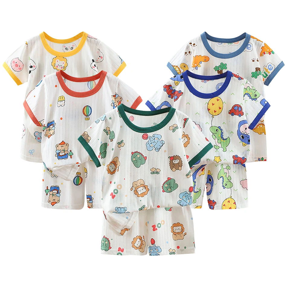 High-Quality Kids Summer Cotton Short Set Adorable Prints Perfect for Boys Girls Daily Wear and Outdoor Activities Children Sets