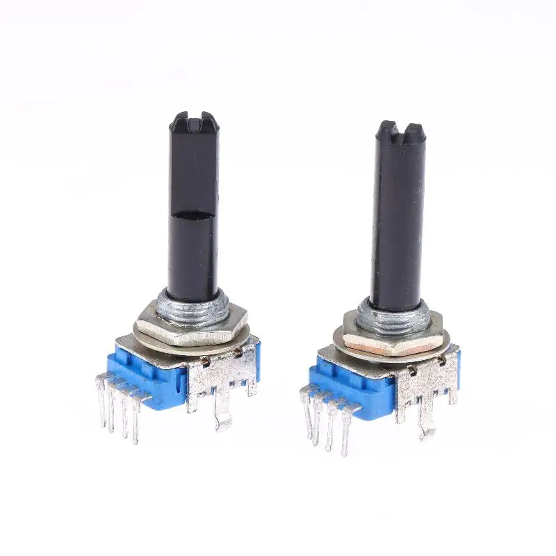 RK11 Type C10K Potentiometer 28mm Shaft with 4 Pin Vertical Mount Durable Single Row for Audio Equipment DIY Repair