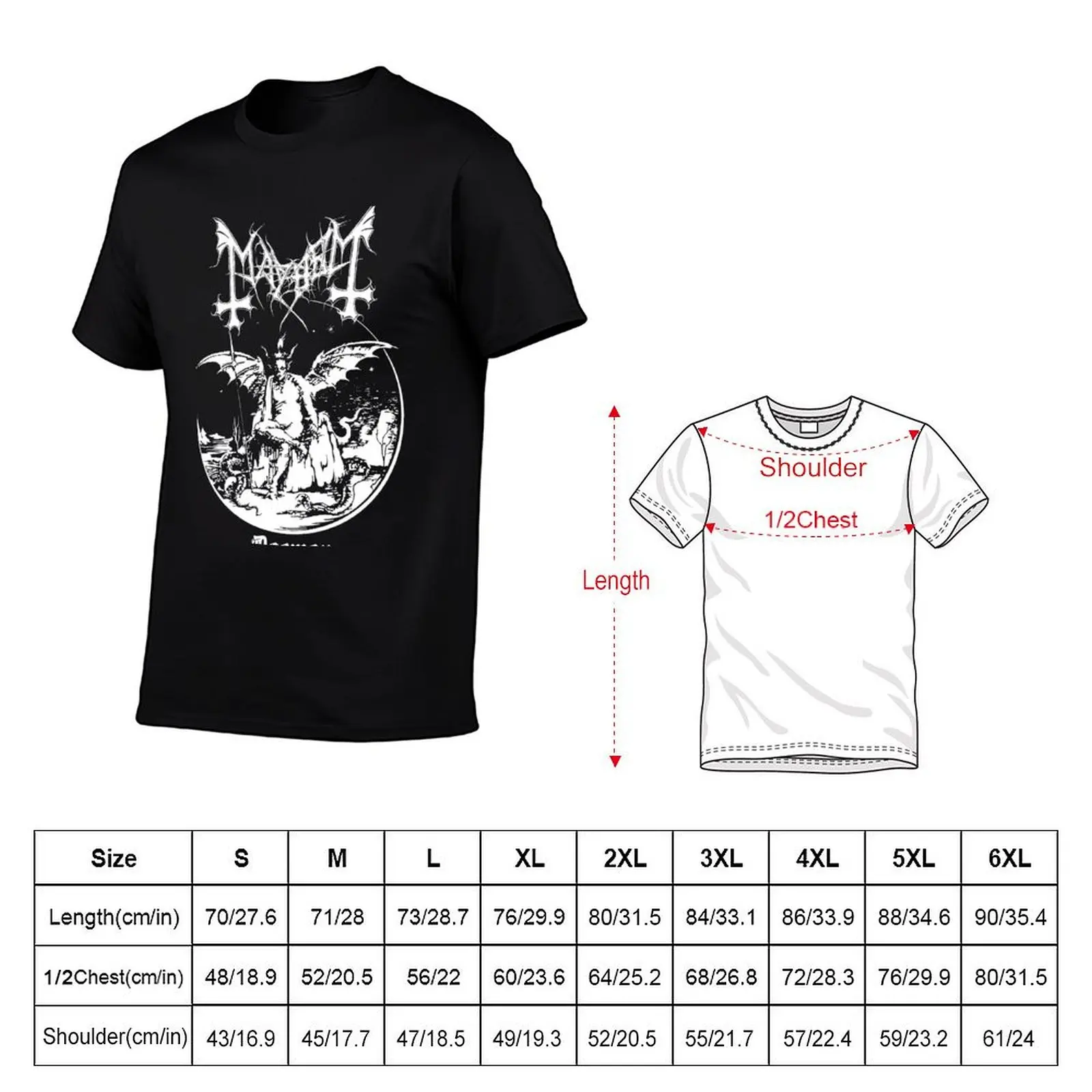 Mayhem - Norway Band - Original Logo - Fanart Daemon Album Cover T-Shirt Soft Durable Cotton T-Shirt