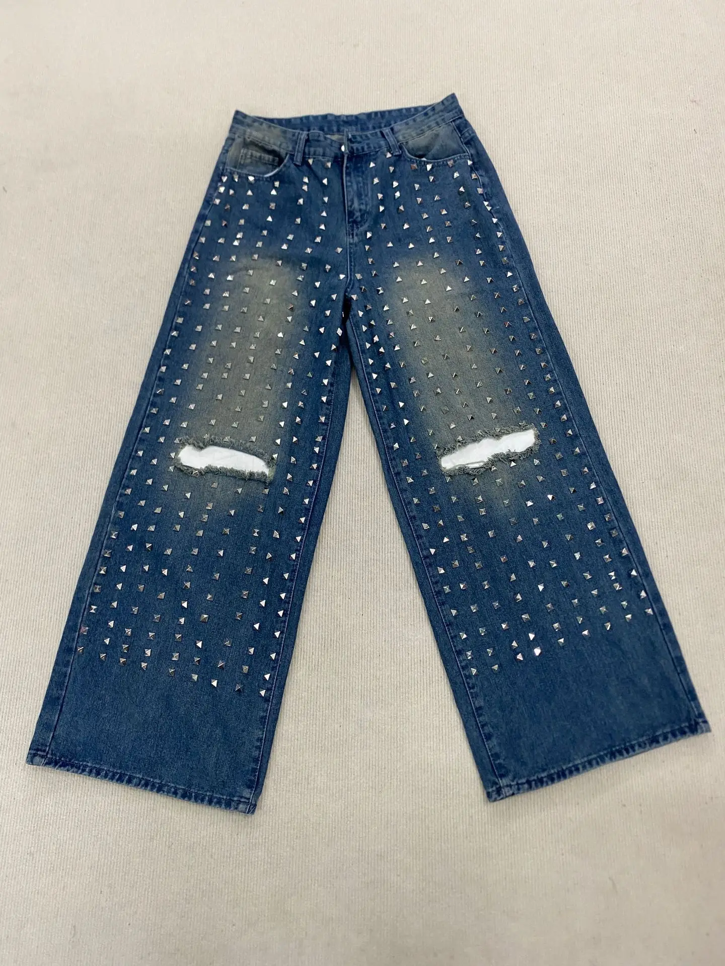 

European American 2026 Summer Retro new personalized Hot rhinestone Casual women's clothing fashionable Sexy spicy girl Jeans