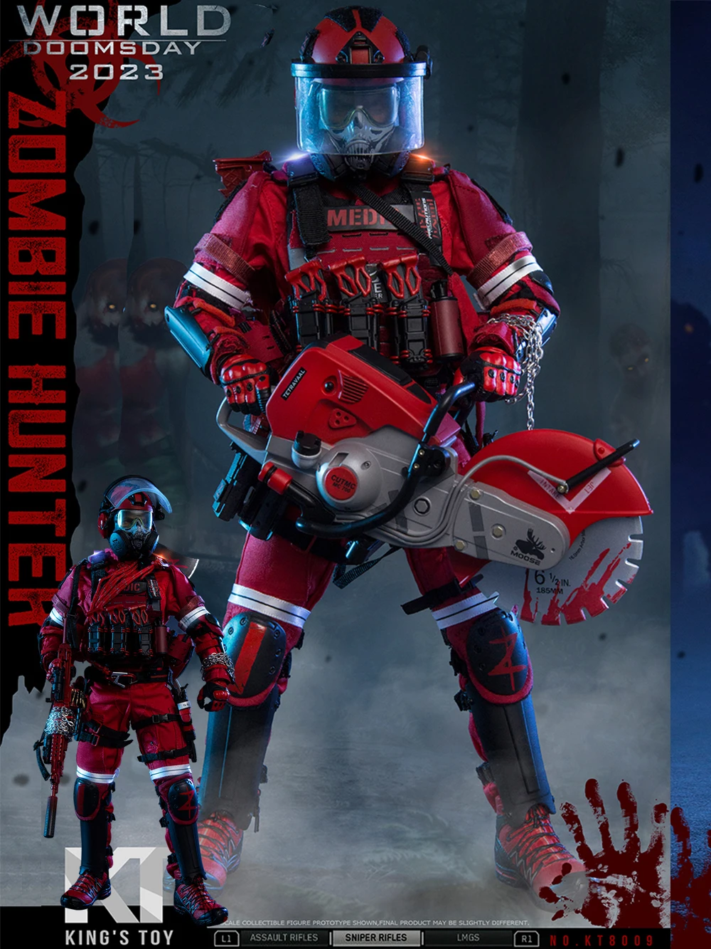 

ViiKONDO KT8009 Action Figure 1/6 Scale Doomsday Zombie Hunter KING'S TOY 12inch Army Men Figurine Model Toy Soldier Collection