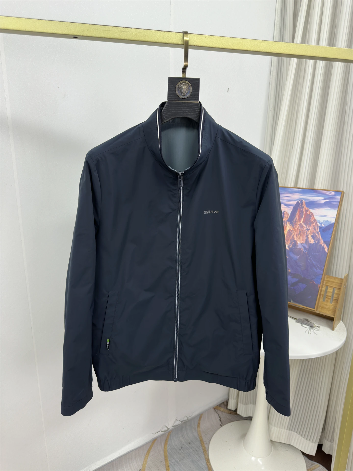 

Double-Sided Wear Lightweight Stand Collar Men's Jaet Casual Sle Commute Faion Spring Collection Polyester Fiber