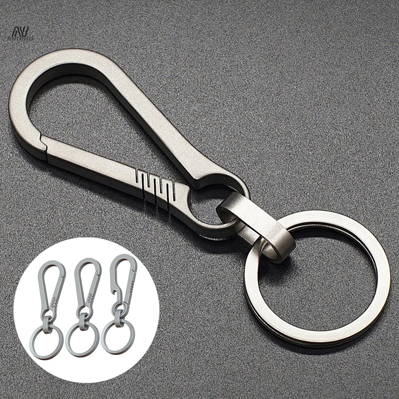 Titanium Buckles EDC Outdoor Tool Titanium Alloy Keychain Tiranium Buckle Key Ring Car Accessories Keychain Pendant Gift For Man