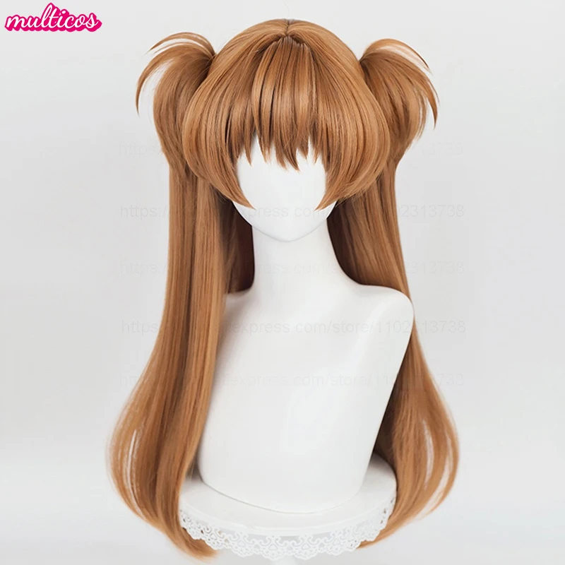 High Quality Anime EVA Asuka Langley Soryu Cosplay Wig 68cm Orange Brown Heat Resistant Synthetic Hair Halloween Party Wigs