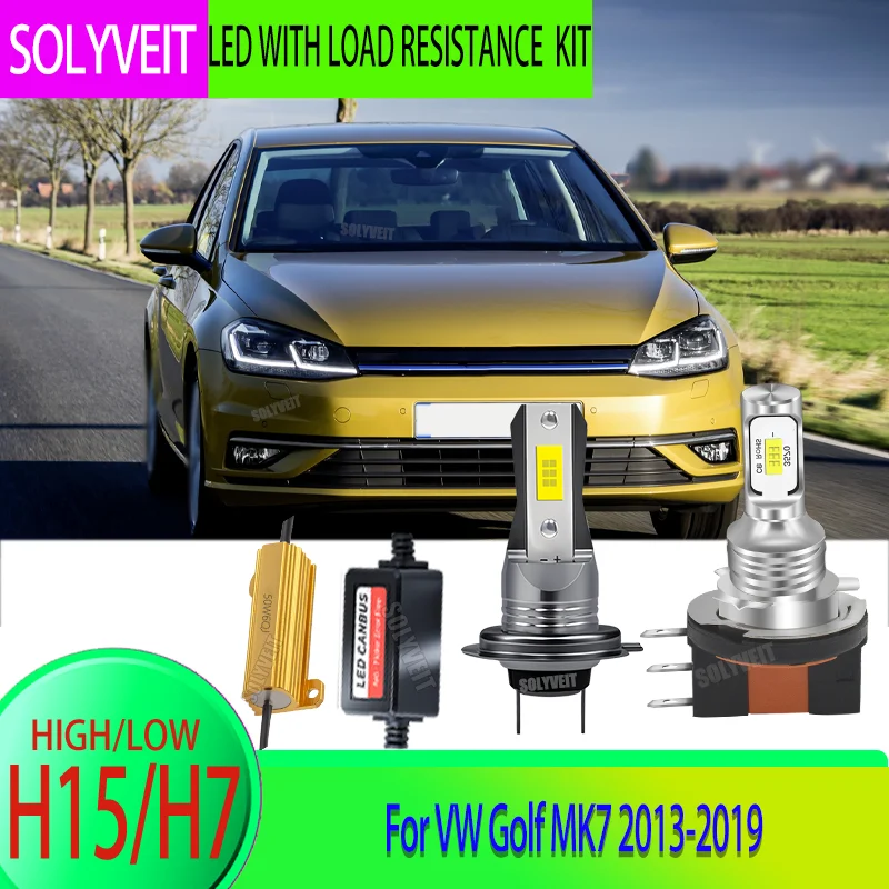 

IP67 LED Ensure Reliable Night Drives High Low Beam With load resistance Kit For VW Golf MK7 2013 2014 2015 2016 2017 2018 2019