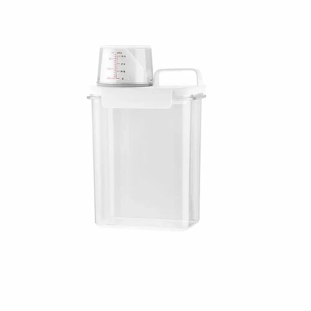 Airtight Laundry Detergent Dispenser Powder Storage Box Clear Washing Powder Liquid Container with Lids Jar