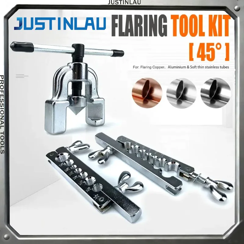 JUSTINLUA 45 ° Copper Pipe Reamer Set  Used for Enlarging Copper Pipes and Other Pipe Reaming Tools Manual Hole Drilling Tool