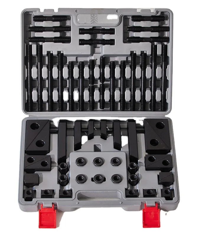 

Metric 58-Piece Clamping Kit Hardened Clamping Plates CNC Machine Tool Fixture Set for Milling and Lathe Work