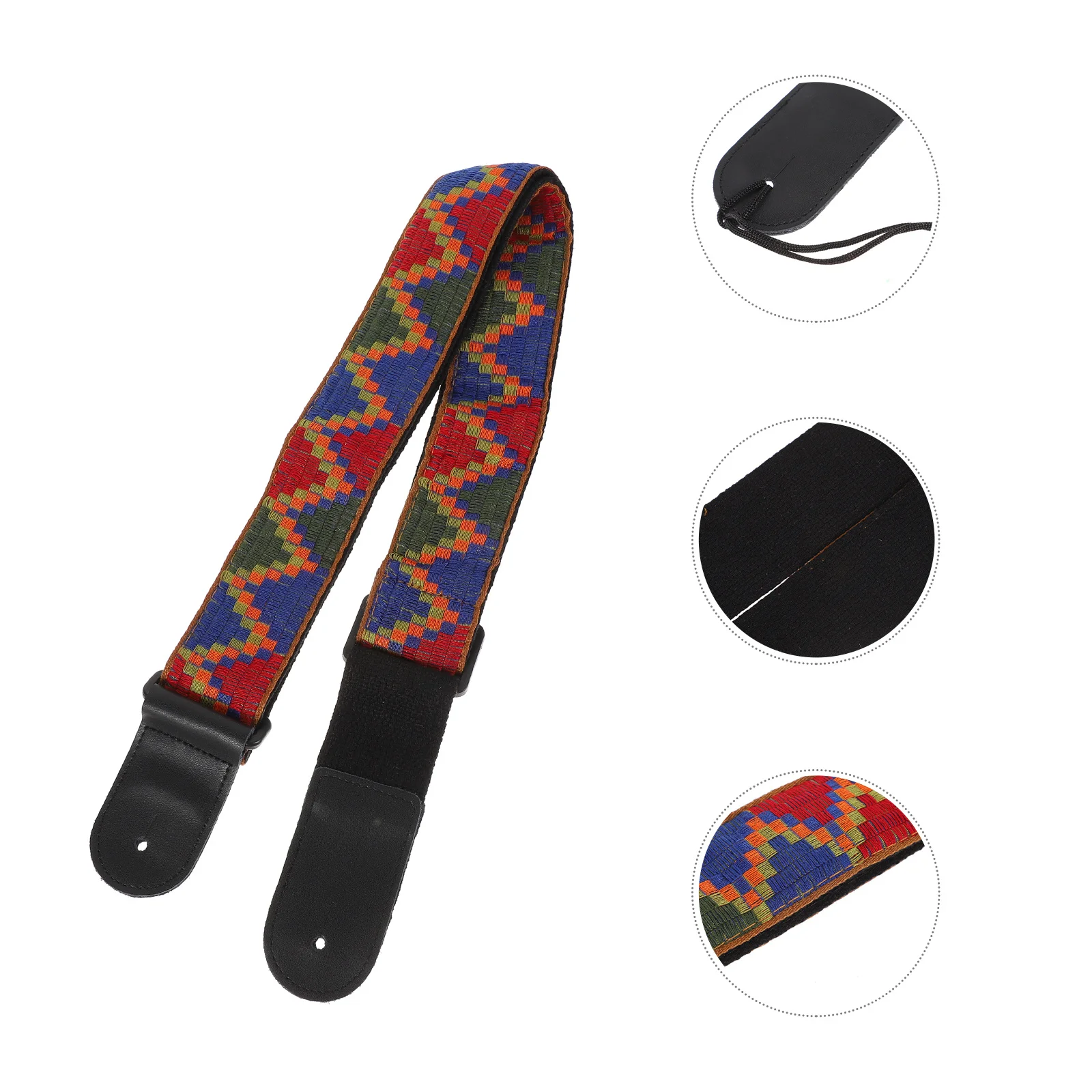 

Adjustable Length Guitar Strap Universal Folk-custom Embroidered Colorful Nylon
