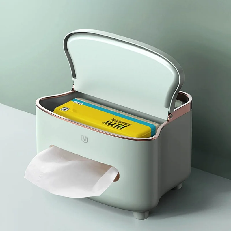 Multi Functional Plastic Tissue Box Comes with A Phone Holder for Storing Essential Items Suitable for Home and Office Storage