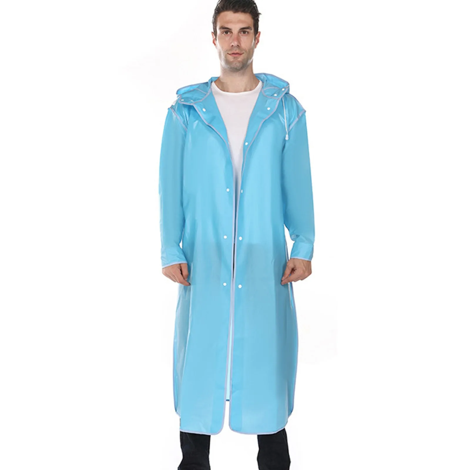 Imperméable long imperméable pour adultes, manteau de pluie à capuche pour femmes et hommes, randonnée en plein air, voyage, pêche, escalade, épaissi, mode