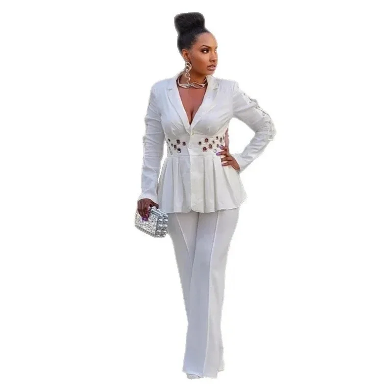 

2 Piece Women's Dashiki African Print Autumn Winter Matching Sets Top And Pants Outfit Suits for Casual Wear