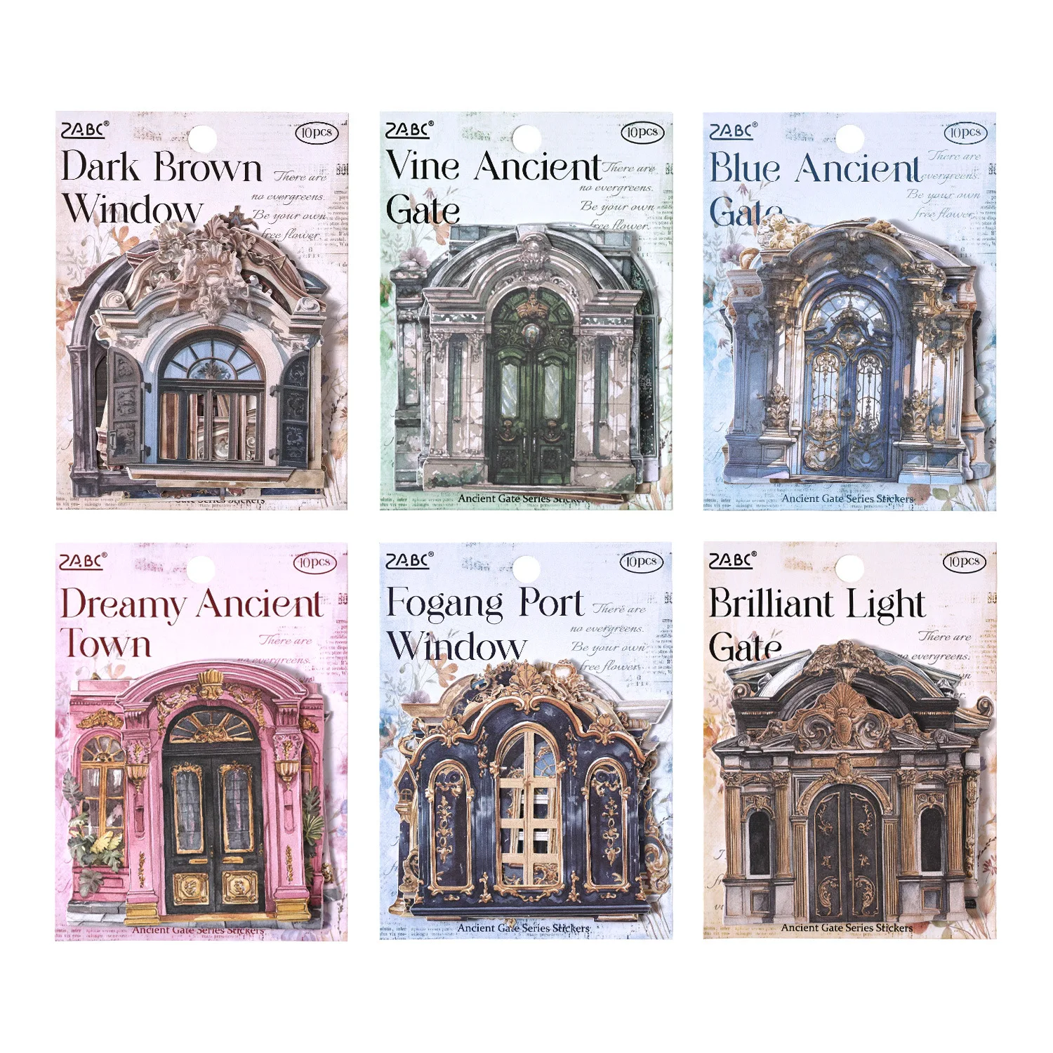 

6packs/1lot Kawaii Stationery Stickers Gilded porch Collection Diary Decorative Stickers Scrapbooking Craft Stickers