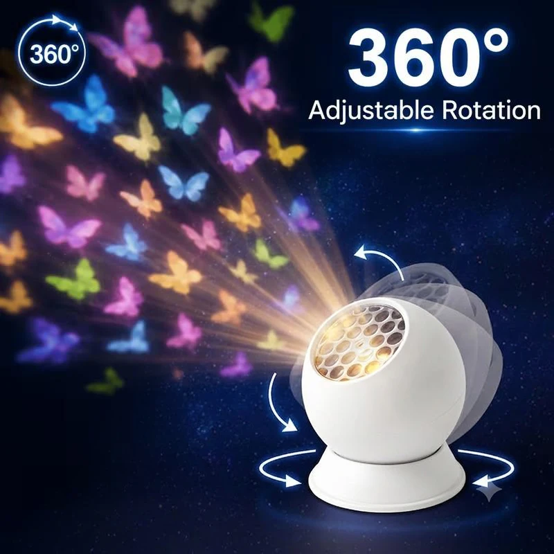Butterfly LED Projector Light With Vivid Colorful Projection Perfect For Bedroom Living Room Party Home Decoration
