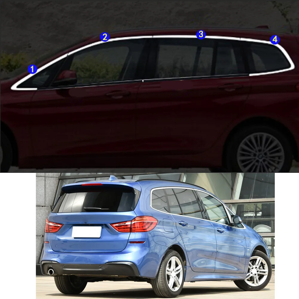 

For BMW 2-Series 218i 220i 2/4 Doors 2014 2015 2016 2017 2018 Car Sticker Garnish Pillar Window Middle Strip Trim Frame Hoods