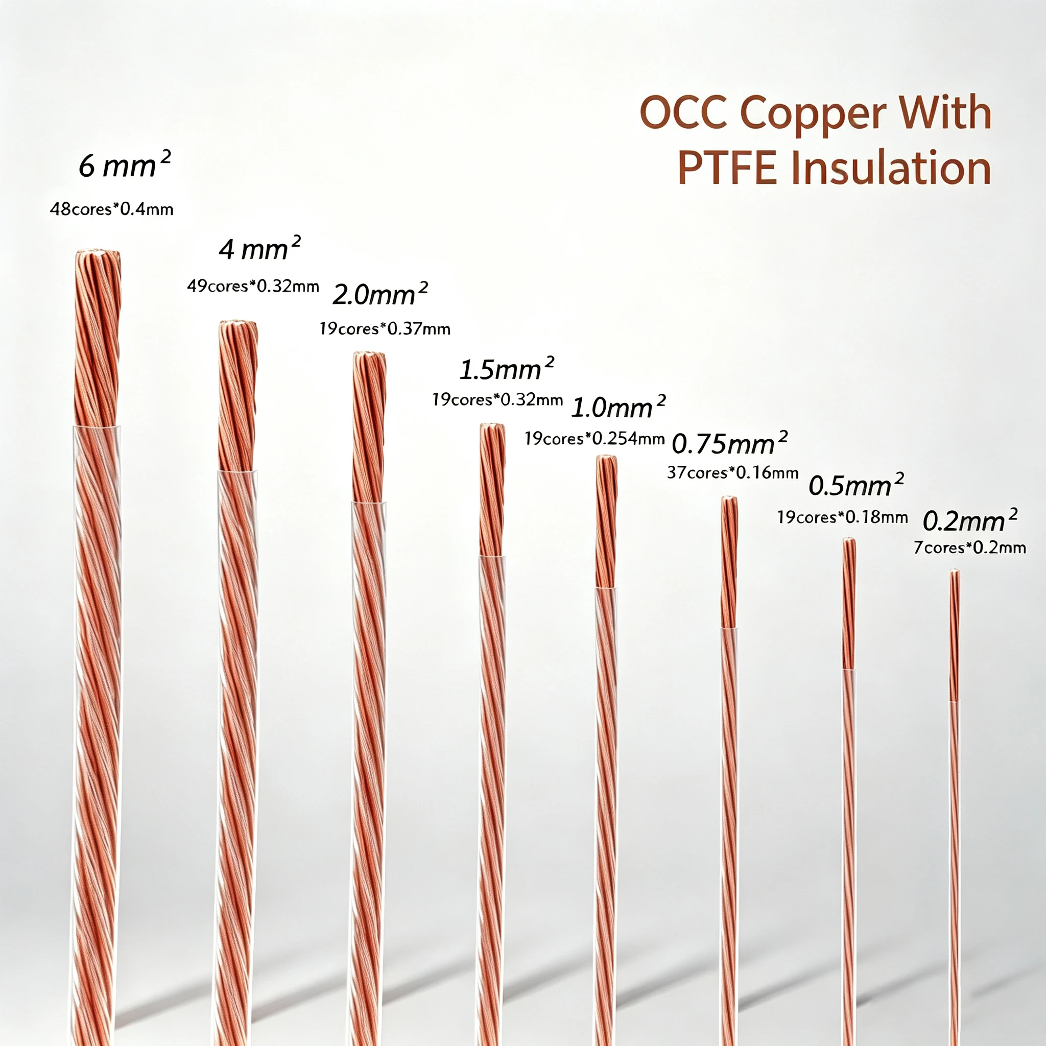 Speaker Wire OCC Single Crystal Pure Copper Bulk Cable Hifi Upgrade Audio Line Cables 1 1.5 2 4 6 Square For Power Amplifier
