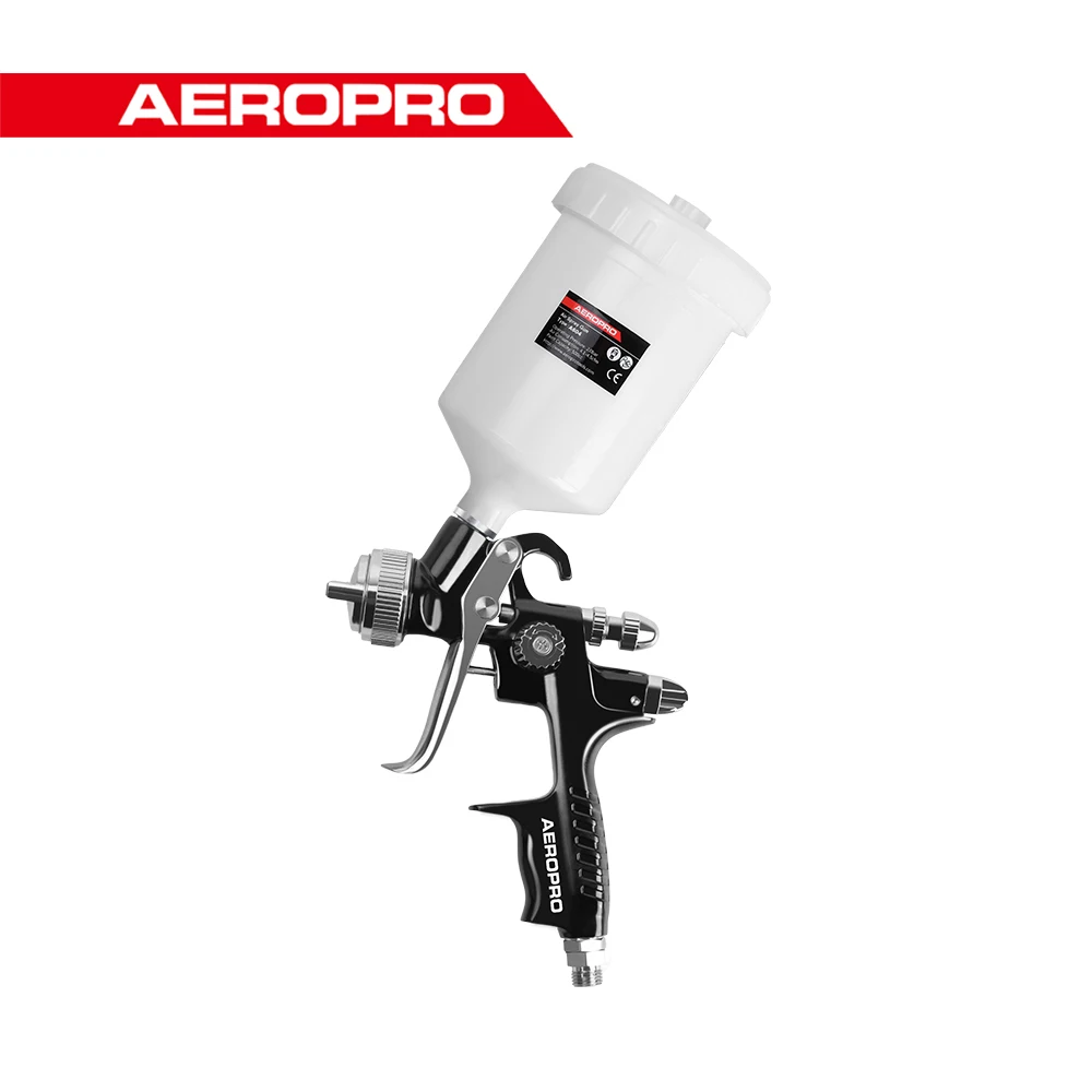 AEROPRO Professional 1.3mm HVLP Gravity Feed Spray Gun Ldeal For Precise High Quality Water-Based Car Furniture Wall Painting