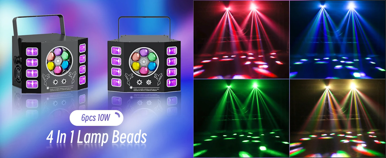 U'King 100W Bee Eye Strobe Bühnenlicht 4IN1 RGBW LED-Effektlicht DMX512 DJ-Lichteffekt für Disco-Party KTV Konzert Nachtclub – Detail 4