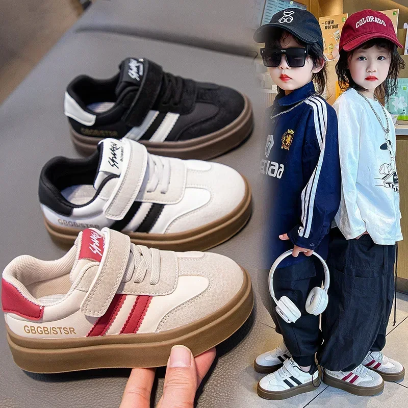 

Children Color-blocking Comfortable Casual Shoes Girl Simple Style Outdoor Non-slip Sneakers Women Soft-soled Platform Kid Shoes