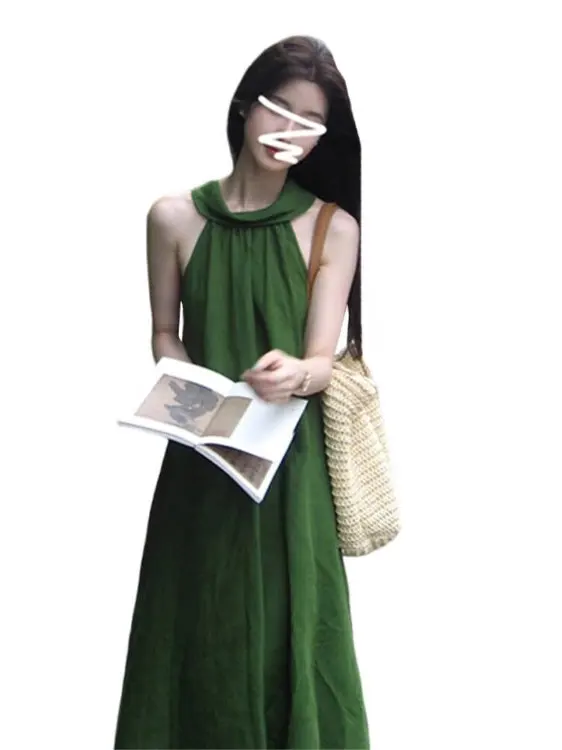 تنورة صيفية جديدة للسيدات من Dr Beautiful Beach Holiday تنورة طويلة من Ele Lady Sle بخصر فضفاض على شكل حرف A