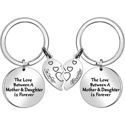 2pcs/set Mother Daughter Gift Stainless Steel Fashion Key Chain Key Ring Christmas Thanksgiving Birthday Mother's Day Gifts