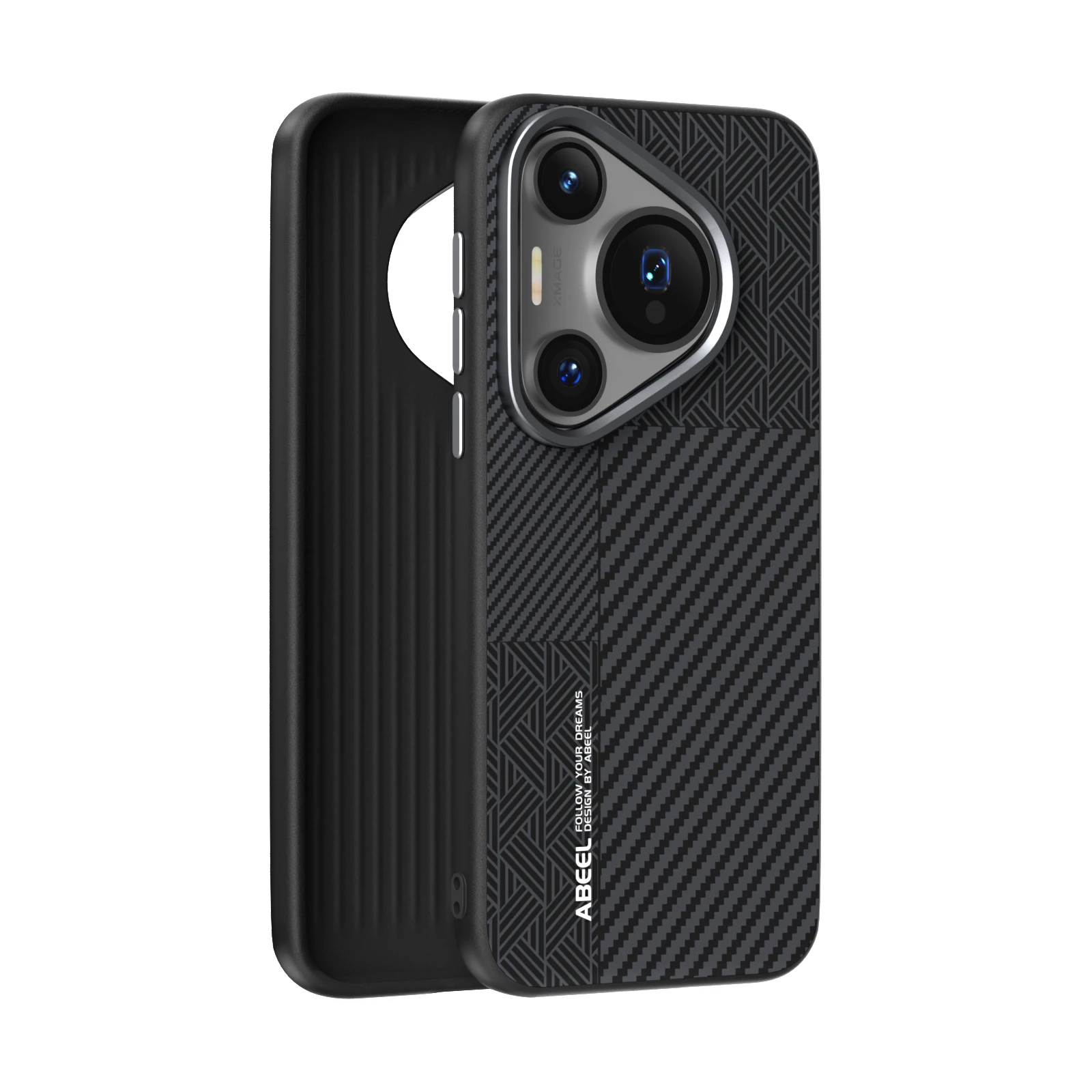 

For HUAWEI Pura 70 Pro Ultra Case Magsafe Wireless Charging Business Carbon Fiber Texture Camera Circle Mobile Phone Case
